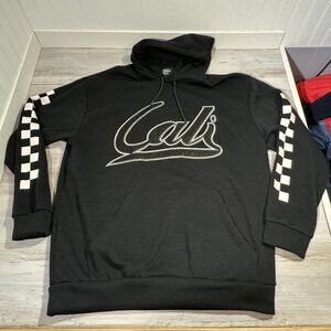 Original Deluxe Supply Pull Over Black Cali Hoodie 2XL XXL Checkers Embroidered.
